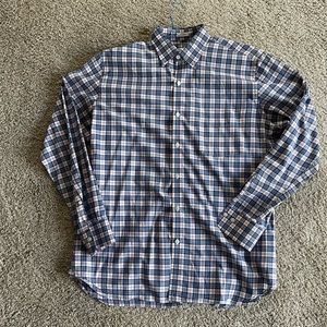 Mens Peter Miller Blue/Red Plaid Button Down